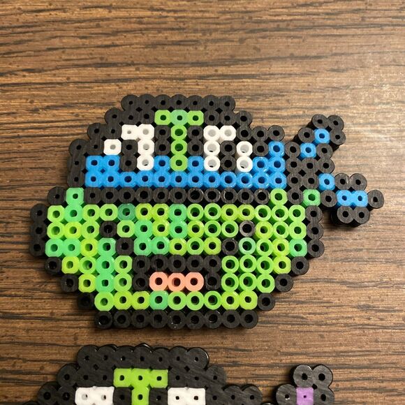 Teenage Mutant Ninja Turtles Pixel Art Perler Beads Retro Nostalgic All 4 4”x2.5 - Picture 6 of 11